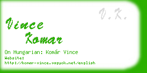 vince komar business card